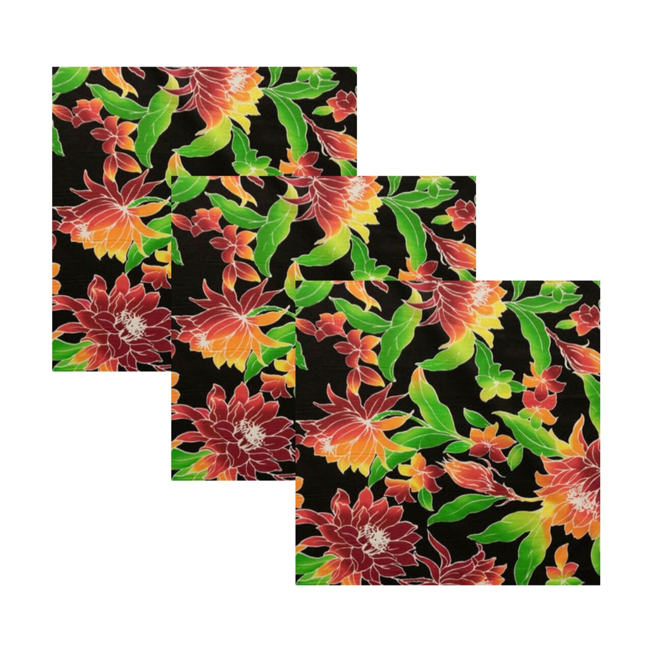 1 Yard Water Lily Floral Poly Cotton Fabric Soft Lightweight for Sewing Crafts 45 inch Width